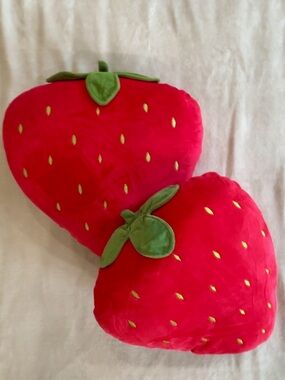 Viral Plush Strawberry Decorative Pillows